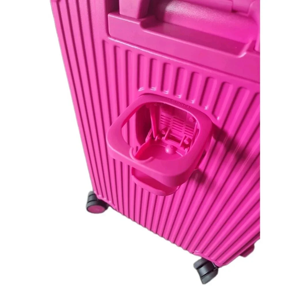 Vibrant Hot Pink Hard-Shell Travel Suitcase - Picture 7 of 14